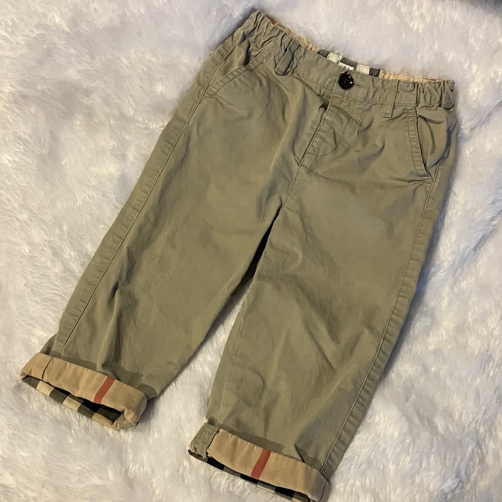 Burberry Beige Pants with Check Trim